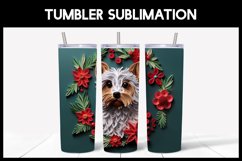 6 3D Christmas Yorkie Dog Tumbler Sublimation | 3D Tumbler Product Image 3