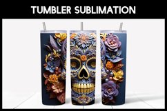 3D Skulls with Flowers Tumbler Sublimation |3D Halloween II Product Image 3
