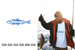 Folk Art Sardines SVG &amp; Clipart Product Image 1