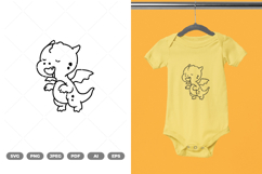 Baby Dragon Doodle SVG &amp; Clipart Product Image 1
