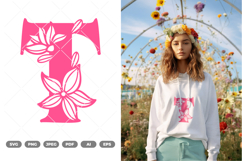 Floral Alphabet SVG &amp; Clipart Product Image 1