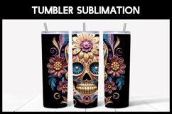 3D Skulls with Flowers Tumbler Sublimation |3D Halloween Product Image 3