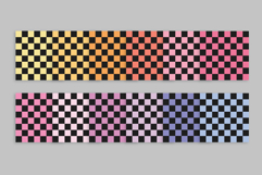 Dark Gray and White Rainbow Seamless Checkerboard Patterns Product Image 7