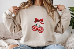 Christmas Ornaments with Bow Embroidery Design Product Image 2