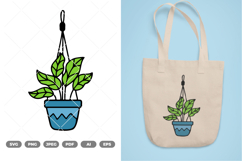 Hanging Potted Plant Colored SVG &amp; Clipart Product Image 1
