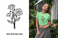 Peony Doodle SVG &amp; Clipart Product Image 1