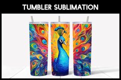 6 Rainbow Peacock Tumbler Sublimation Product Image 3