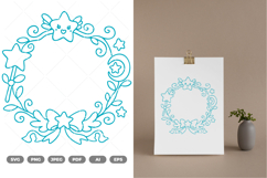 Floral Frame SVG &amp; Clipart Product Image 1