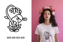Rabbit and Flowers SVG &amp; Clipart Product Image 1
