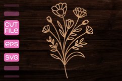 Bouquet of Flowers Laser Cut I Laser Cut SVG Product Image 1
