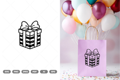 Gift Box Doodle SVG &amp; Clipart Product Image 1