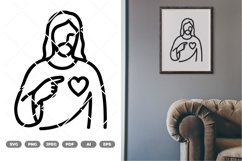 Monoline Jesus SVG &amp; Clipart Product Image 1