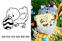 Easter Chick Doodle SVG &amp; Clipart Product Image 1