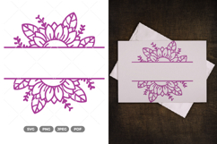 Split Flower Border SVG &amp; Clipart Product Image 1