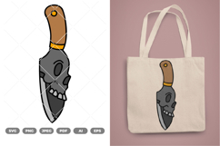Skull Knife COlored SVG &amp; Clipart Product Image 1