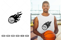 Basketball on Fire SVG &amp; Clipart Product Image 1