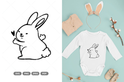 Kawaii Bunny SVG &amp; Clipart Product Image 1