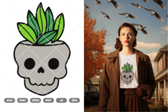 Skull and Plant Colored SVG &amp; Clipart Product Image 1