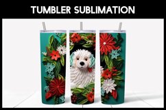 6 3D Christmas Sheepdog Tumbler Sublimation | 3D Tumbler Product Image 3