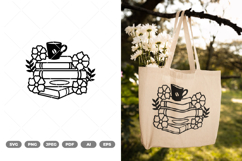 Books with Coffee Flowers SVG &amp; Clipart Product Image 1