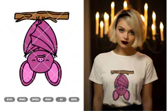Kawaii Bat Colored SVG & Clipart Product Image 1