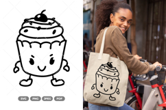 Kawaii Cupcake SVG &amp; Clipart Product Image 1