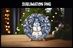 3D Snowman Christmas Ornament Round Sign I Winter Round Product Image 1