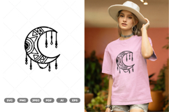 Mandala Moon SVG &amp; Clipart Product Image 1