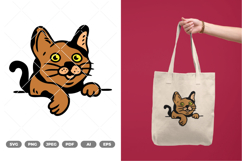 Peeking Cat Colored SVG &amp; Clipart Product Image 1