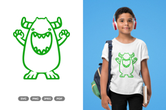 Kawaii Monster Doodle SVG &amp; Clipart Product Image 1