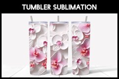 3D Flowers orchids Tumbler Sublimation |3D Tumbler Product Image 3
