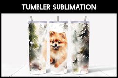 6 Winter Pomeranian Dog Tumbler Sublimation |Winter Tumbler Product Image 7