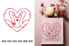 Swan Couple SVG &amp; Clipart Product Image 1