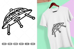 UFO Outline SVG &amp; Clipart Product Image 1