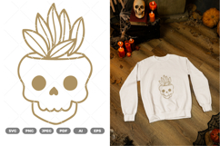 Skull and Plant SVG &amp; Clipart Product Image 1