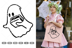 Book Lover Ghost SVG &amp; Clipart Product Image 1