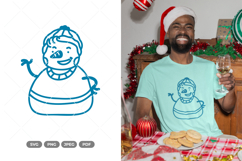 Cute Snowmen Doodle SVG and Clipart Product Image 1