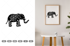 Folk Art Elephant SVG &amp; Clipart Product Image 1