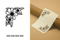 Floral Frame SVG &amp; Clipart - Cut Files Product Image 1