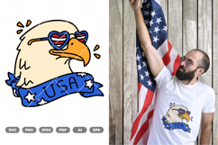 Fourth of July Eagle Colored SVG &amp; Clipart Product Image 1