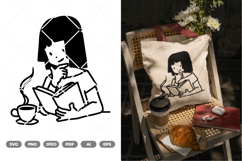 Book and Coffee SVG &amp; Clipart Product Image 1