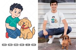 Man and Dog SVG &amp; Clipart Product Image 1