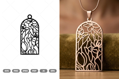 Floral Bookmark SVG &amp; Clipart Product Image 1