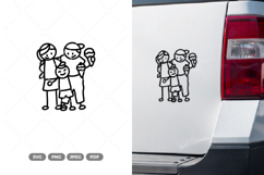 Family Stick Figure SVG &amp; Clipart Product Image 1