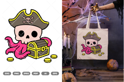 Skull Octopus Colored SVG &amp; Clipart Product Image 1