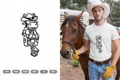 Cow Cowboy Doodle SVG &amp; Clipart Product Image 1