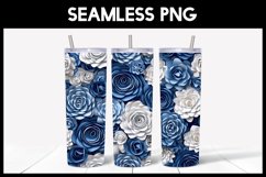 6 Seamless 3D Roses Flowers Tumbler Sublimation Product Image 3