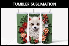 6 3D Christmas Pomeranian Tumbler Sublimation | 3D Tumbler Product Image 3