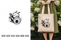 Kawaii Bee SVG &amp; Clipart Product Image 1