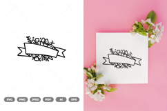 Floral Banner SVG &amp; Clipart Product Image 1